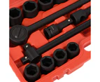 Advwin 21PCS 3/4" Drive Deep Impact Socket Set Ratchets 19-50MM Cr-V Tool Set w/Case Metric