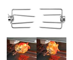 2pcs/set BBQ Forks Charcoal Chicken Grill Rotisserie Meat Fork Kitchen Tools Rotisserie BBQ Forks Stainless Steel BBQ Tool—2pcs BBQ Forks