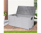 Livsip Outdoor Storage Box Lockable Weatherproof Garden DeckToy Shed 290L GREY