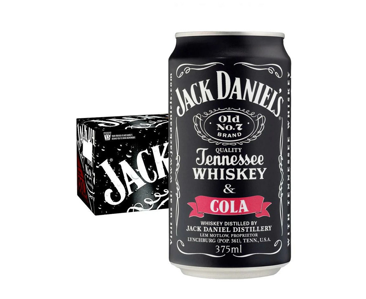 Jack Daniels Tennessee Whiskey & Cola 4 X 6 Pack 375ml Cans