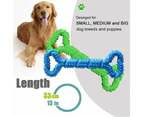 Durable Tooth Cleaning Interactive Dog Chew Bone Toy With Convex Design For Medium Large Dogs - Blue