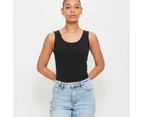 Target Australian Cotton Rib Tank Top - Black