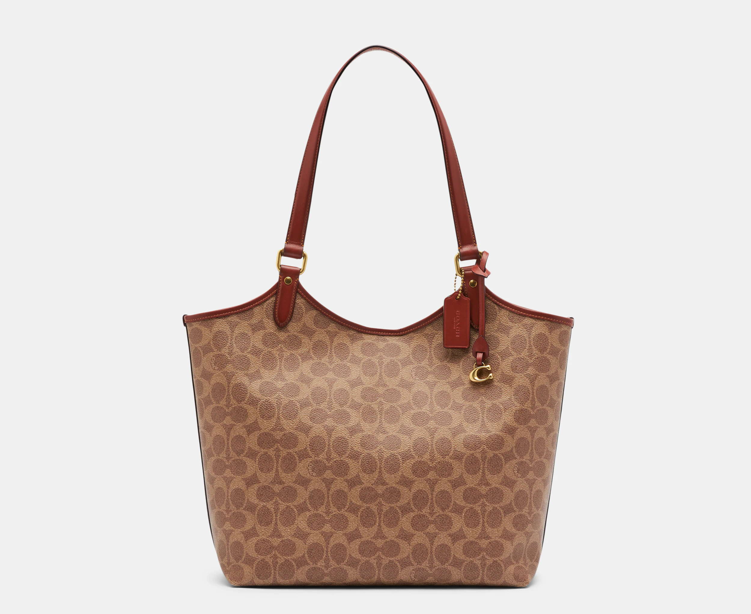 Coach Signature Day Tote Bag w/ Pouch - Tan Rust