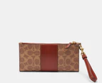 Coach Signature Double-Zip Wallet - Tan Rust