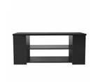 Design Square Simpleline Open Shelves TV Stand Entertainment Unit - Black