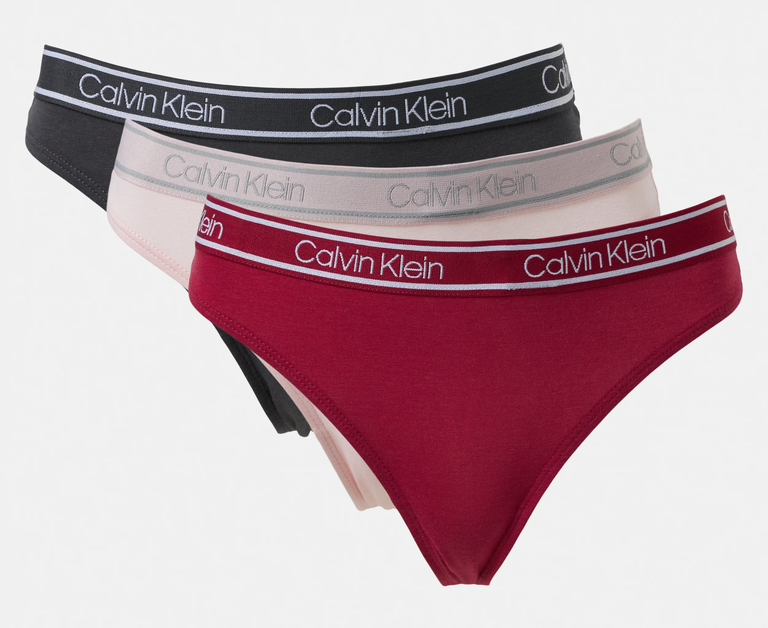 Calvin Klein Women's Bamboo Comfort Thong/String - Ashford Grey/Nymph/Red Bud