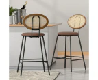 Bar Stools 65cm Set of 2 Kitchen Stool Chairs 65cm PU Leather Seat