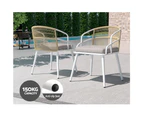 Gardeon Outdoor Dining Set 5 Piece Aluminum Table Chairs Setting White