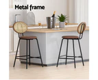 Bar Stools 65cm Set of 2 Kitchen Stool Chairs 65cm PU Leather Seat