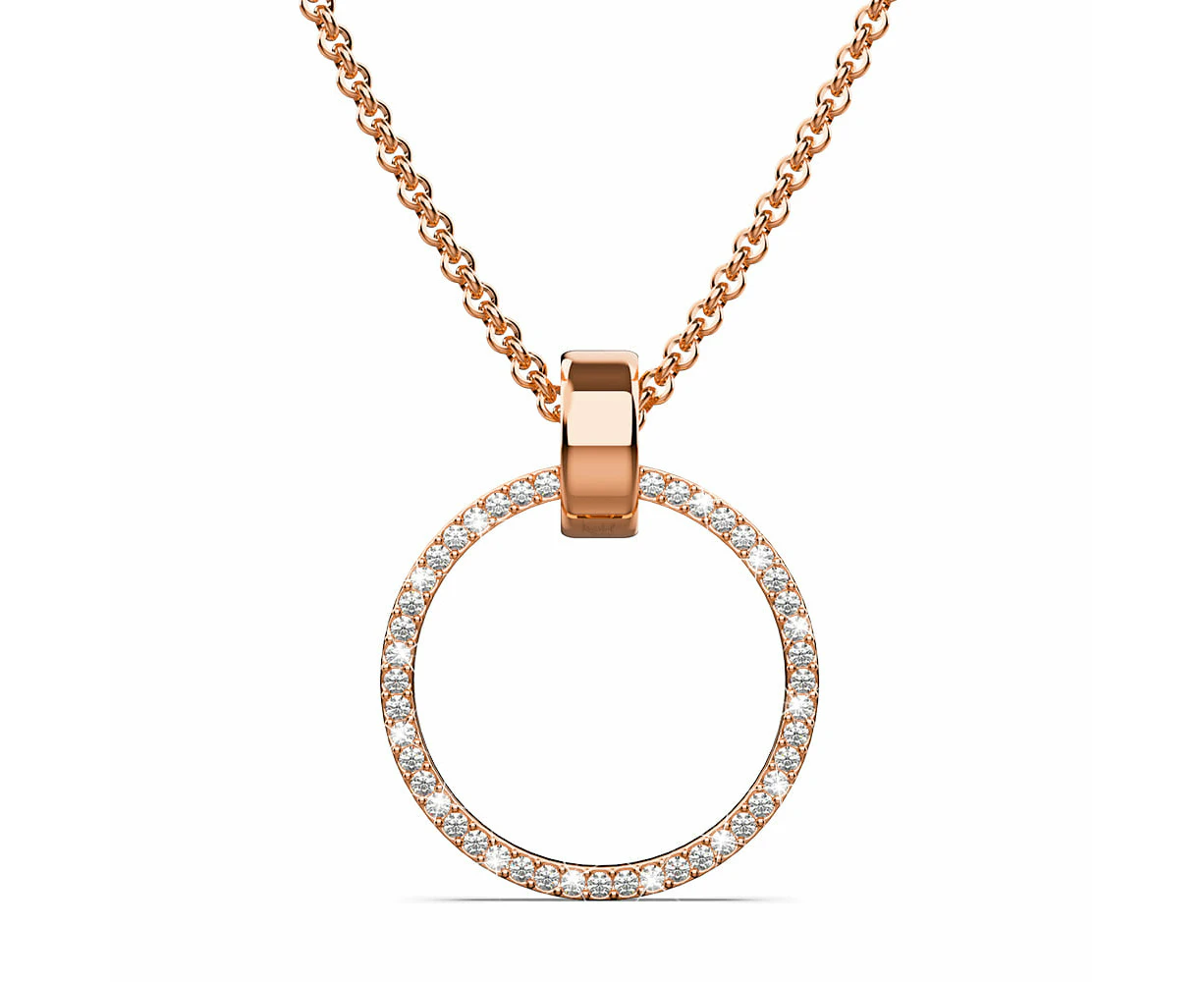 Orbit of Charm Necklace Embellished with SWAROVSKI Crystal in Rose Gold