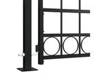 vidaXL Fence Gate with Arched Top and 2 Posts 105x204 cm Black