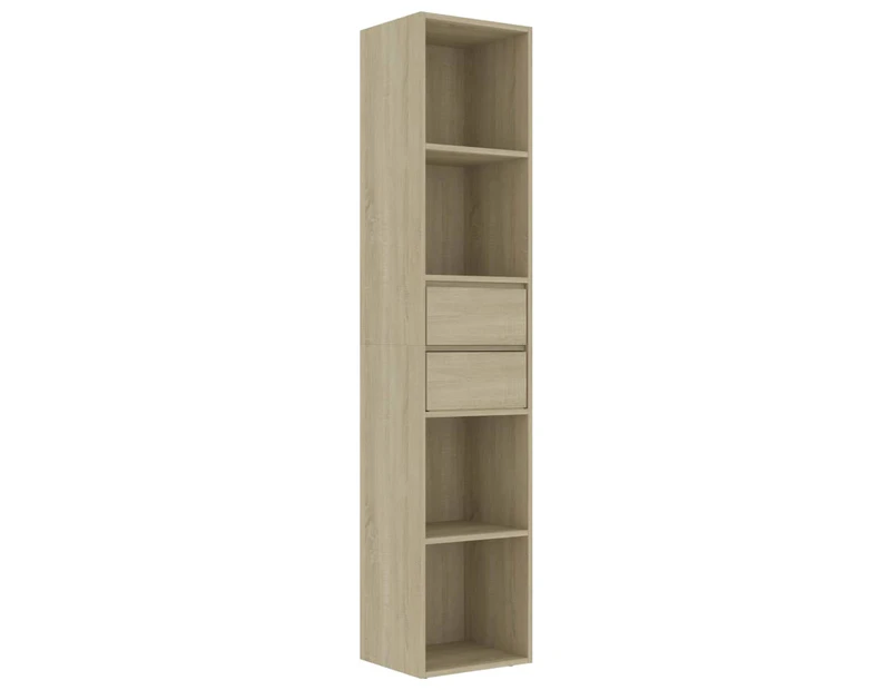 vidaXL Book Cabinet Sonoma Oak 36x30x171 cm Engineered Wood
