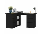 vidaXL Corner Desk Black 145x100x76 cm Engineered Wood