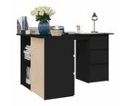 vidaXL Corner Desk Black 145x100x76 cm Engineered Wood