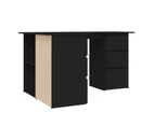 vidaXL Corner Desk Black 145x100x76 cm Engineered Wood