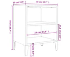 vidaXL Bed Cabinets with Metal Legs 2 pcs High Gloss White 40x30x50 cm