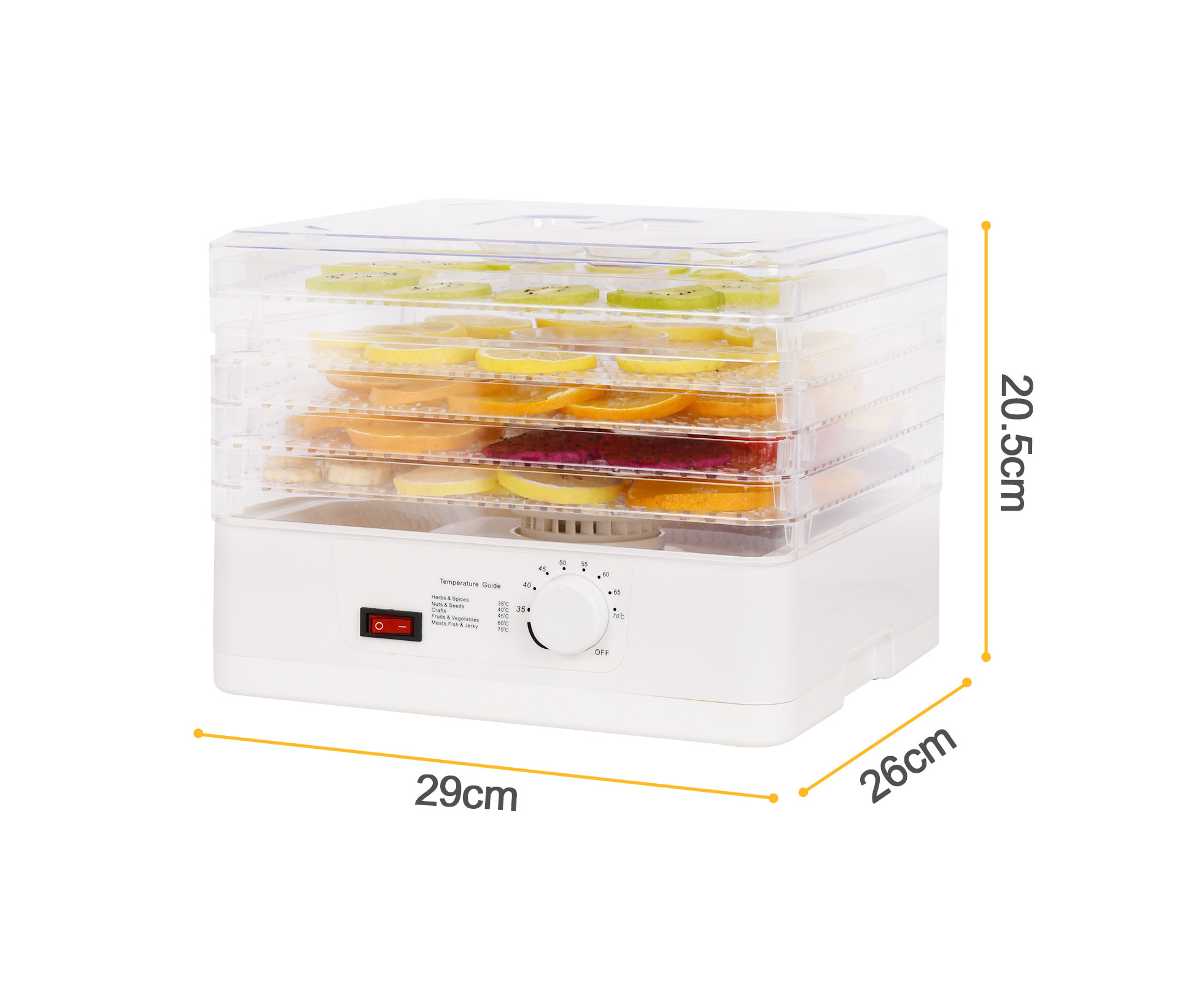 Advwin Adjustable Trays Food Dehydrator Fruit Dryer Meat Jerky