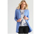 Noni B - Womens Jumper - Long Winter Cardigan Cardi - Blue - Sweater - Casual - Fitted - Chambray Blue - Long Sleeve - Warm Cozy Clothing Work Wear - Blue