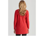 Noni B - Womens Jumper - Long Winter Cardigan Cardi - Red - Sweater - Workwear - Relaxed Fit - True Red - Long Sleeve - Warm Cozy Clothing - Work Wear - Red