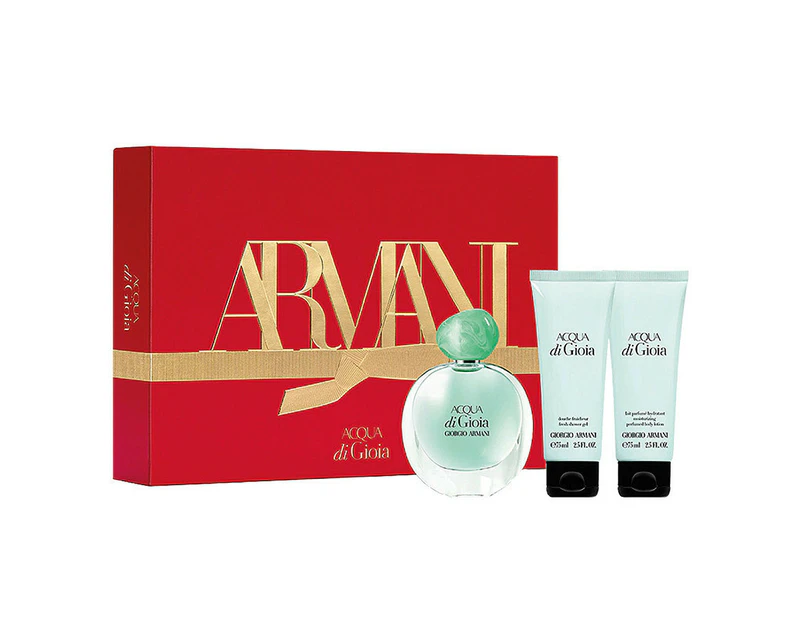 Giorgio Armani Acqua Di Gioia 3 Piece 50ml Eau De Parfum