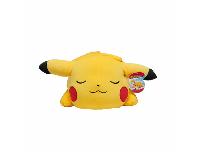 Pokemon 18-inch Sleeping Pikachu Plush - Yellow