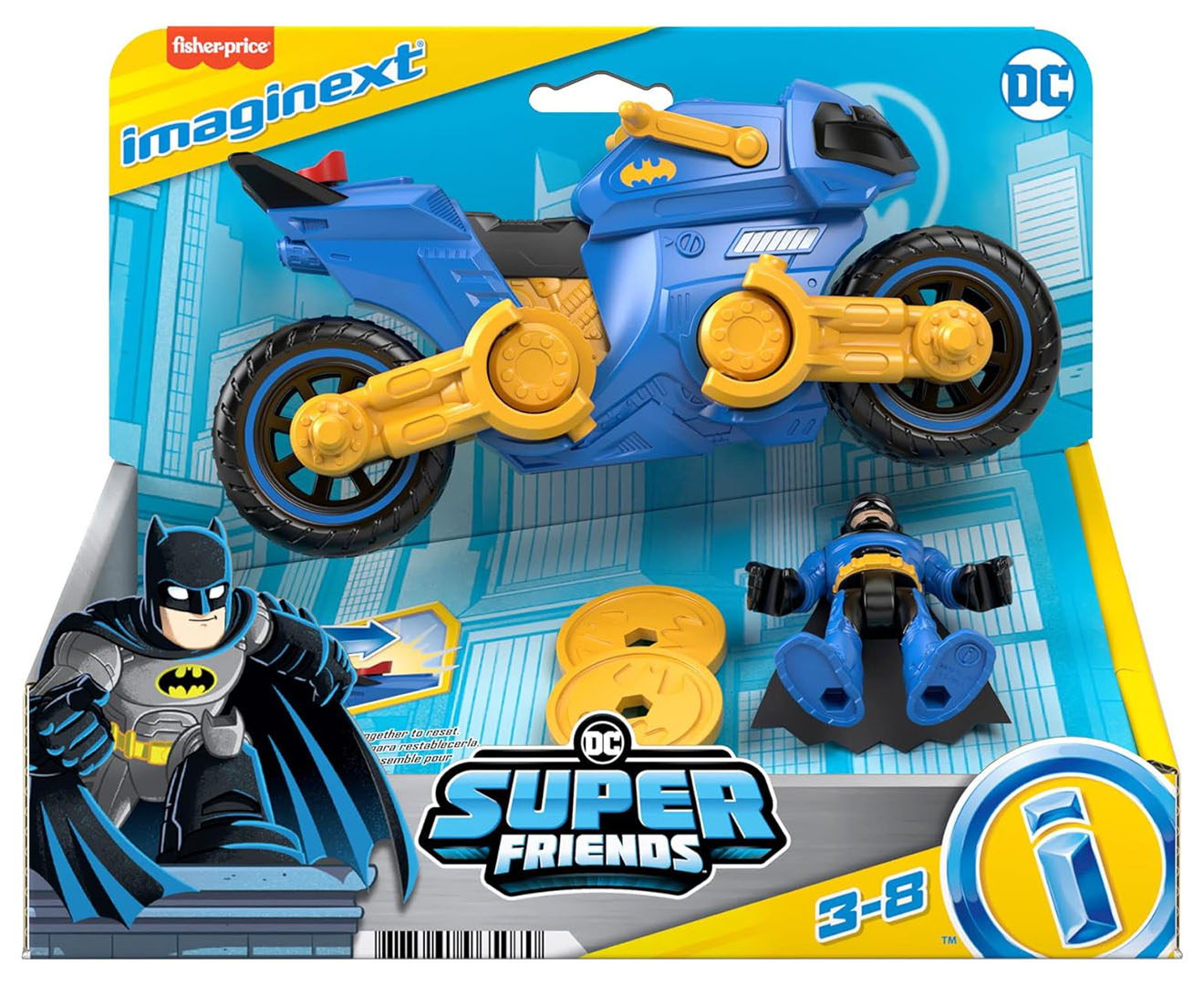 Imaginext DC Super Friends Batman Batcycle Toy Catch
