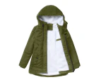 Women's Warm Winter Coat Thicken Fleece Lined Parka Plus Size Jacket With Hood-ArmyGreen