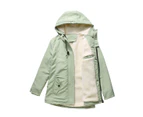 Women's Warm Winter Coat Thicken Fleece Lined Parka Plus Size Jacket With Hood-Mint Green
