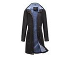 Women's Lightweight Raincoat Waterproof Windbreaker Striped Lined Outdoor Hooded Windbreake-black