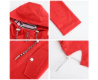 Women's Lightweight Raincoat Waterproof Windbreaker Striped Lined Outdoor Hooded Windbreaker-red