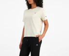 Champion Women's French Jersey C Logo Tee / T-Shirt / Tshirt - Oat Milk Latte