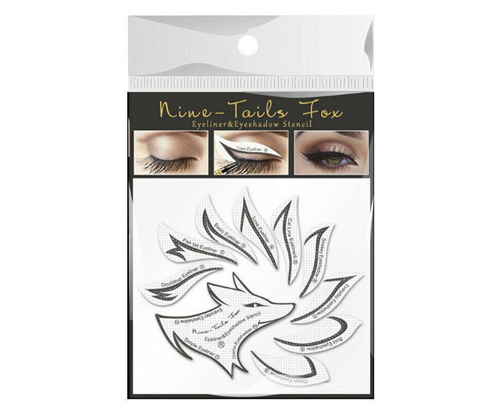 Eyeliner Eyeshadow Stencil Set Eye Makeup Fox Template Non-Woven 12 Styles Cards