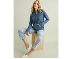 Capture - Womens Jumper - Regular Winter Sweater - Blue Pullover - Lambswool - Long Sleeve - Indigo - Relaxed Fit - Smart Casual Clothing - Work Wear - Blue