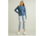 Capture - Womens Jumper - Regular Winter Sweater - Blue Pullover - Lambswool - Long Sleeve - Indigo - Relaxed Fit - Smart Casual Clothing - Work Wear - Blue