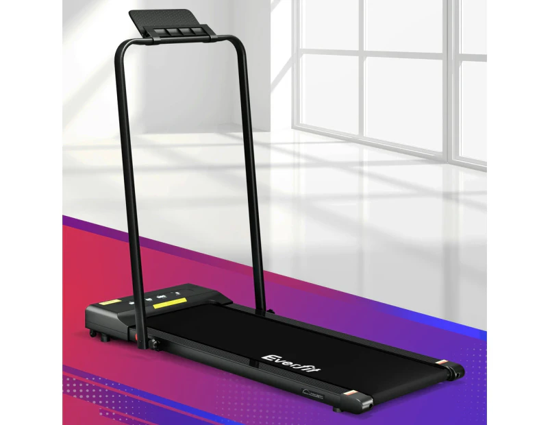 Everfit Treadmill Electric Walking Pad Under Desk Home Gym Fitness 380mm Black