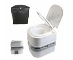 Portable Camping Toilet Flushable Outdoor Potty Sealed Tank w Travel Storage Bag