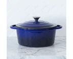 Healthy Choice 4.7L Enamelled Cast Iron French Oven Casserole - Blue