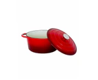 Healthy Choice 4.7L Enamelled Cast Iron French Oven Casserole - Red