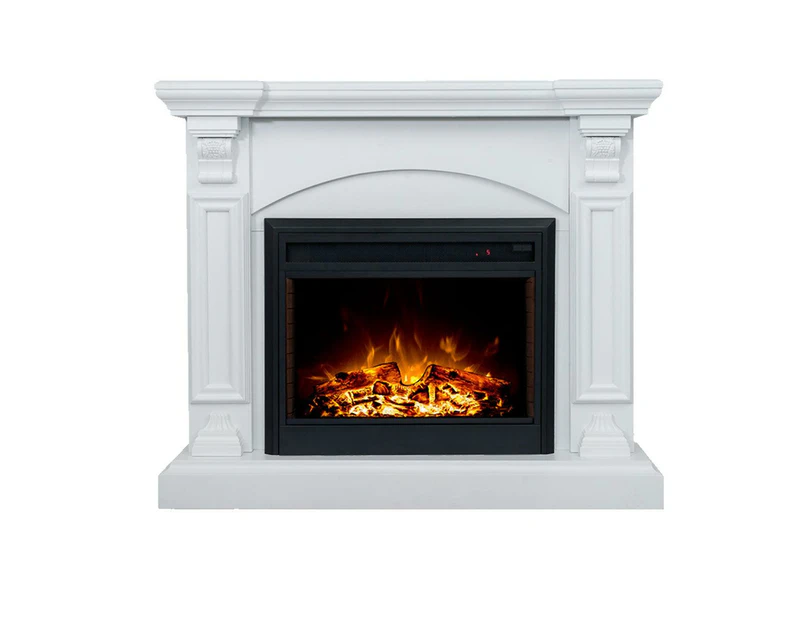 Cove 2000w Electric Fireplace Heater White Mantel Suite With 30 Moonlight Insert