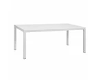 Manly White Aluminium Outdoor Dining Table With Faux Wood Top (180x95cm)