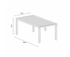 Manly Charcoal Aluminium Outdoor Dining Table With Faux Wood Top (180x95cm)