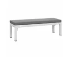 Manly White Aluminium Outdoor Faux Wood Top Bench With Grey Cushion (set Of Two)