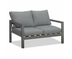 Manly 4 Seater Charcoal Aluminium Sofa Lounge Set Grey Cushion