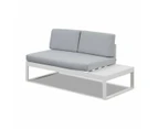 Milano White Aluminium Sofa Lounge Set Light Grey Cushion