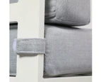 Milano White Aluminium Sofa Lounge Set Light Grey Cushion