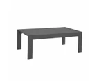 Paris Charcoal Aluminium Outdoor Coffee Table With Faux Wood Top (110x62cm)
