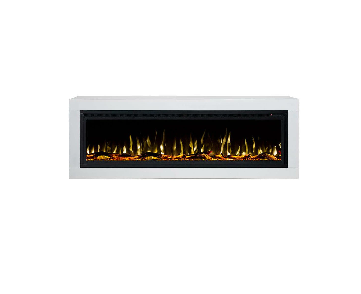 Concerto 1500w 60 Inch Electric Fireplace Insert With Horizon White Mantel Suite