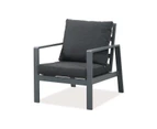 Florence 4 Seater Charcoal Aluminium Sofa Lounge Set Dark Grey Cushion