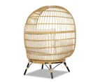 Bernice Pe Wicker Egg Chair With Legs Light Brown