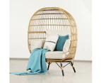 Bernice Pe Wicker Egg Chair With Legs Light Brown